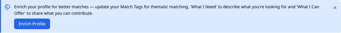 The prompt the product shows when matching has little to work with